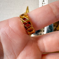 Golden Intertwined Steel Ring