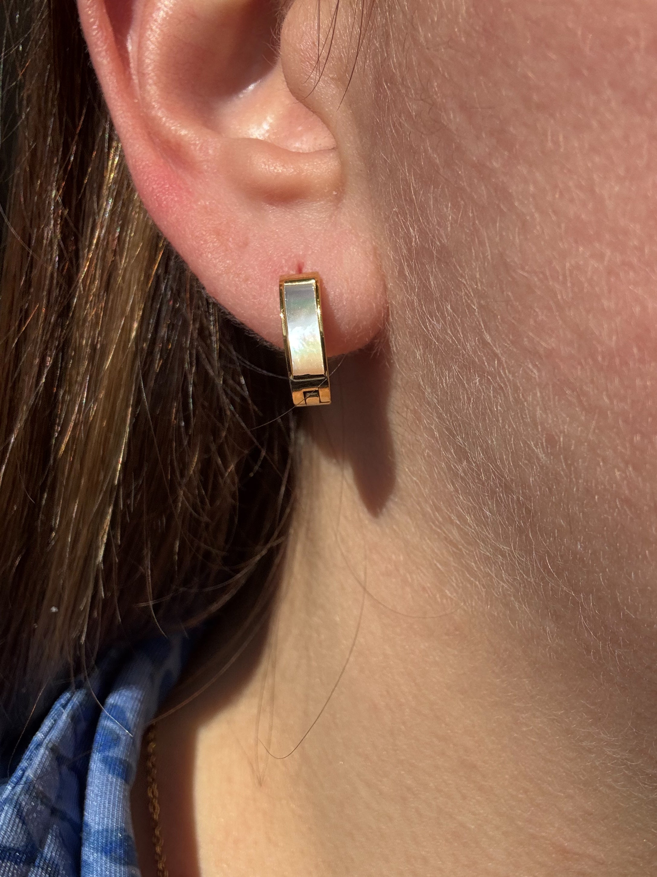 Golden Classic Mother Of Pearl Steel Hoops