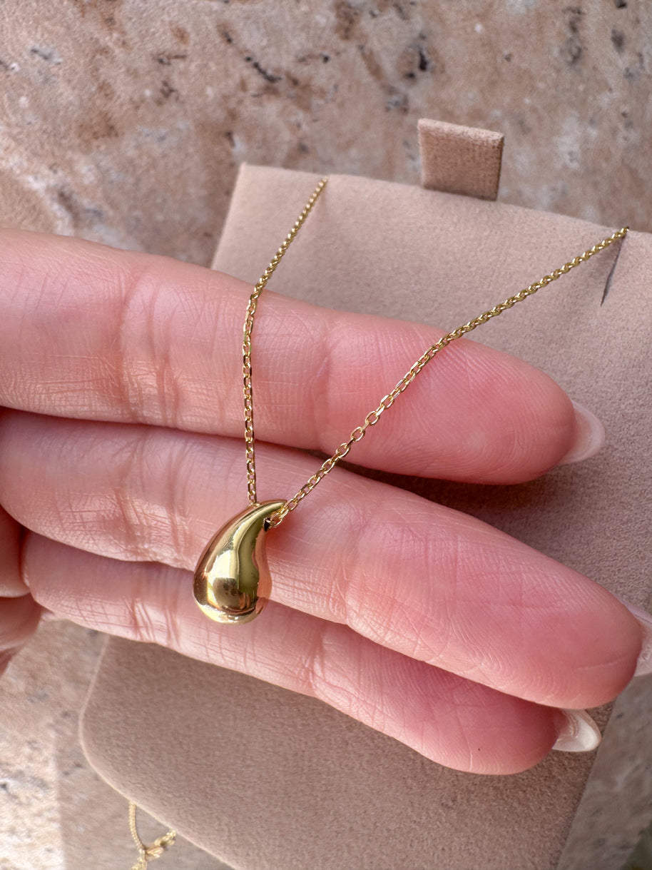 Drop Style Chain 18k Solid Gold Necklace