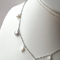 Cherry & Pearls Silver Steel Necklace
