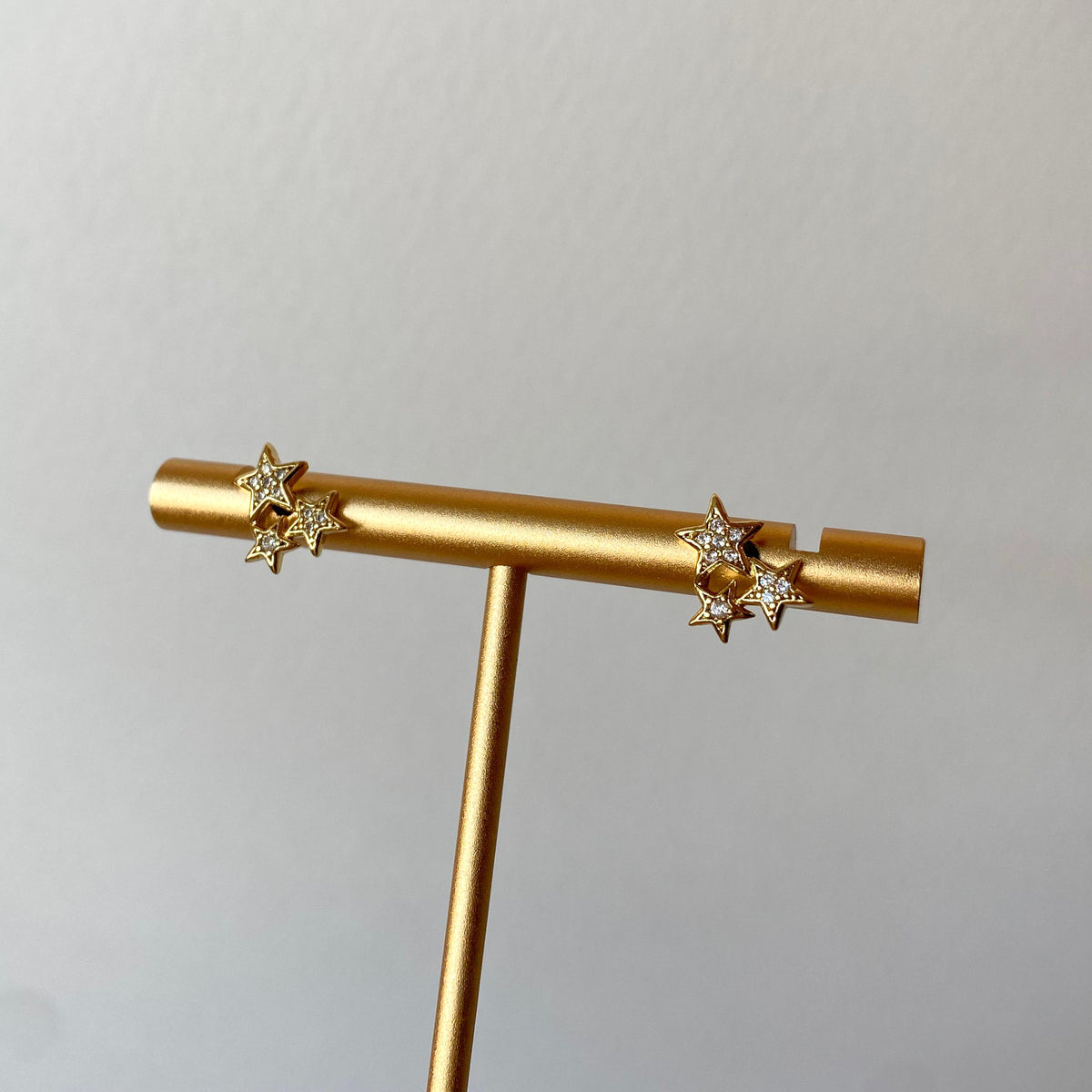 Little 3 Stars Zircons Earrings