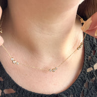 Crystal Pattern Silver & Gold Necklace