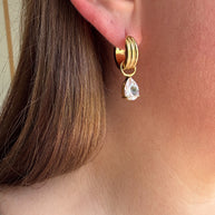 Crystal Shiny Steel Hoops