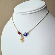 Hamsa 🪬 & Blue Eye Charms Necklace