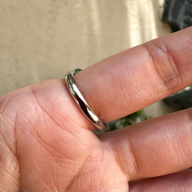 Stainless Steel Ring Adjustable Silver Hearts
