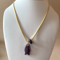 Fish Amethyst and Turkish Stone Necklace