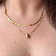 Gold Snake Style Double Chain Necklace