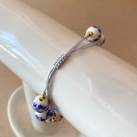 St. Benedict Blue & White Adjustable Bracelet