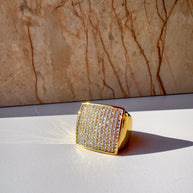 Anillo Cuadrado Cristales Claros