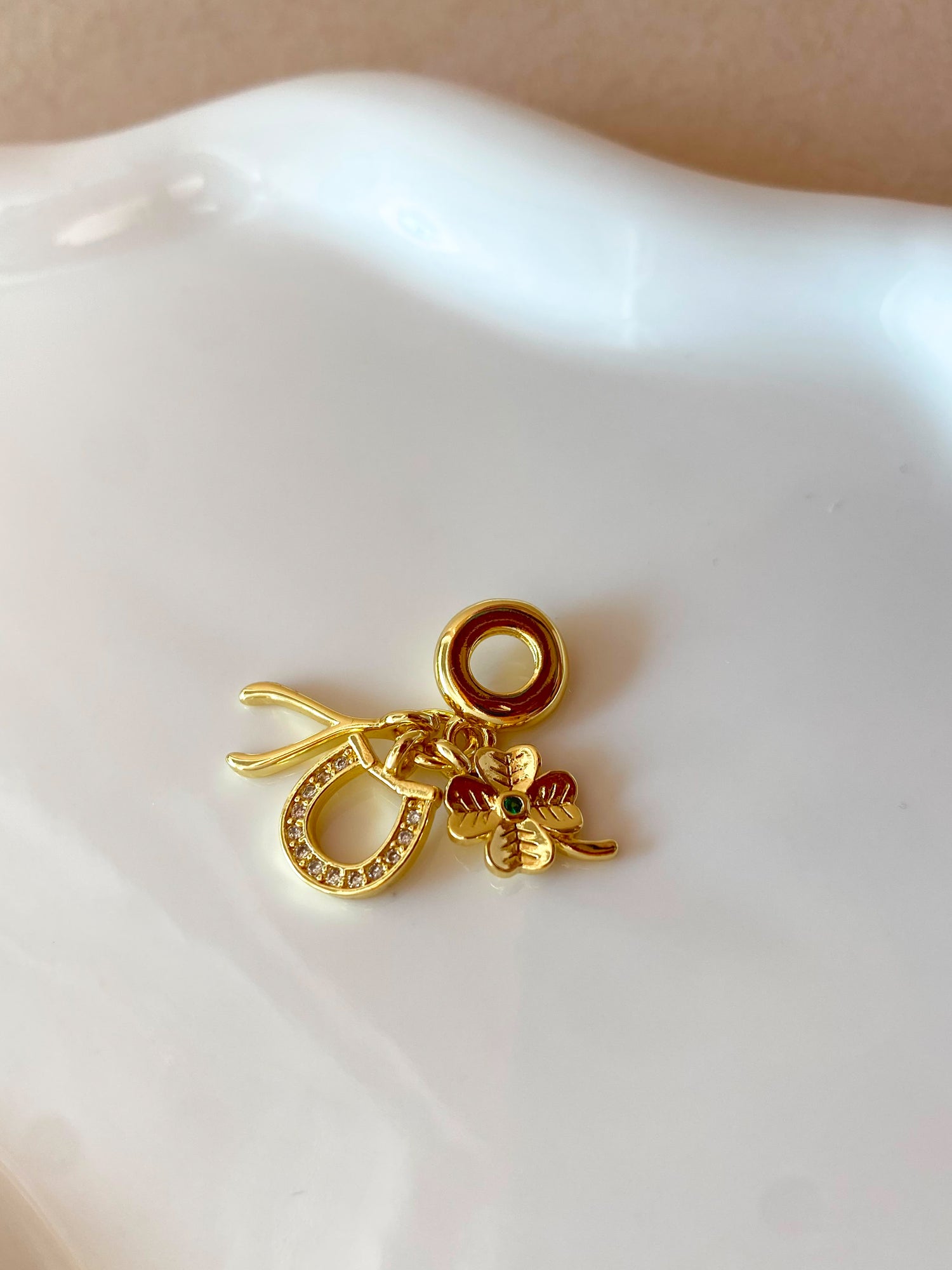 Lucky Trio Golden Charm