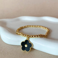 Black Flower Elastic Bracelet