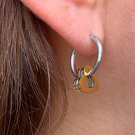Silver and Gold Multi Heart Steel Hoops