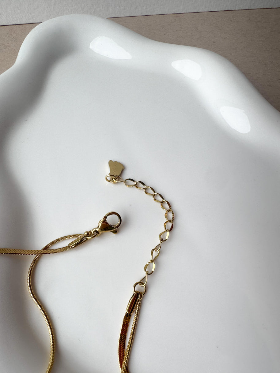 Double Crystal Steel Anklet