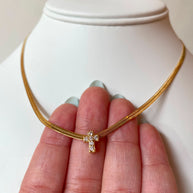 Snake Chain Golden Steel Cross Necklace