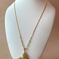 Large Butterfly Crystal Charm Links Pattern Chain Necklace