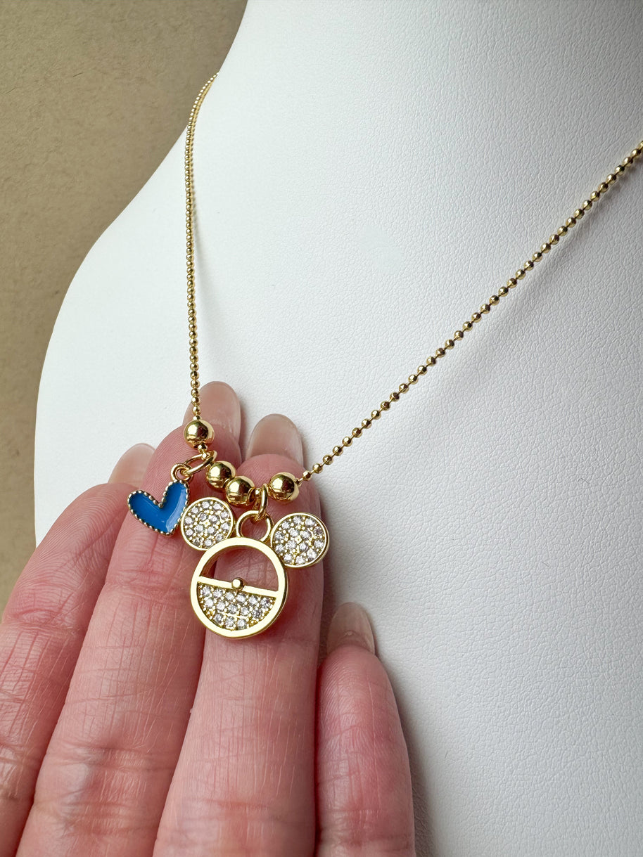 Blue Mickey Necklace