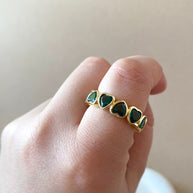 Crystals Hearts Colorful Rings