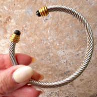 Golden, Silver & Black Steel Bracelet