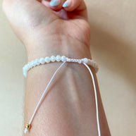 Adjustable Blanck and White Protection Charms Bracelets
