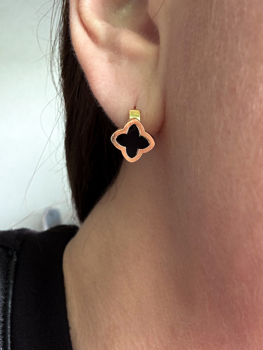 Clover Mother Of Pearl Steel Hoops