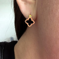 Clover Mother Of Pearl Steel Hoops