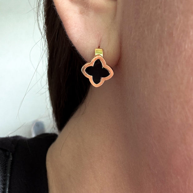 Clover Mother Of Pearl Steel Hoops
