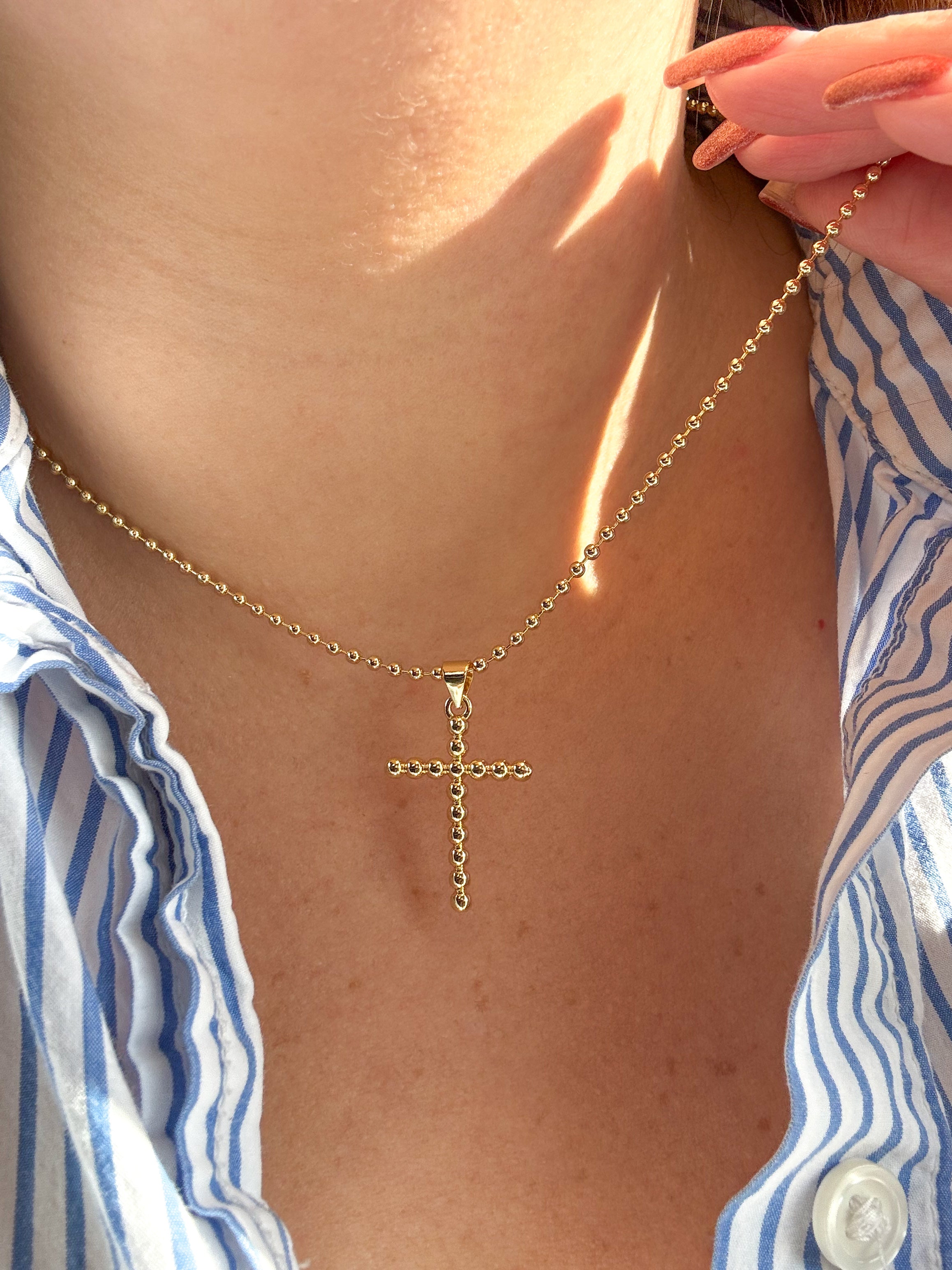 Golden Balin Cross Necklace