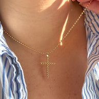 Golden Balin Cross Necklace