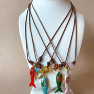 Different Styles of Fish Leather Adjustable Necklaces