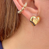 Aretes Corazon Dorado Grande