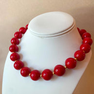 Red Balls Ceramic Charms Pattern Necklace