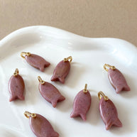 Rhodochrosite Stone Fish Charms