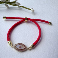 Red Evil Eye Adjustable Bracelet