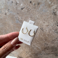 Mini Wave Hoops 14K Solid Gold Earrings
