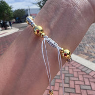 Silver and Gold St Benedict Balls Adjustable Bracelet