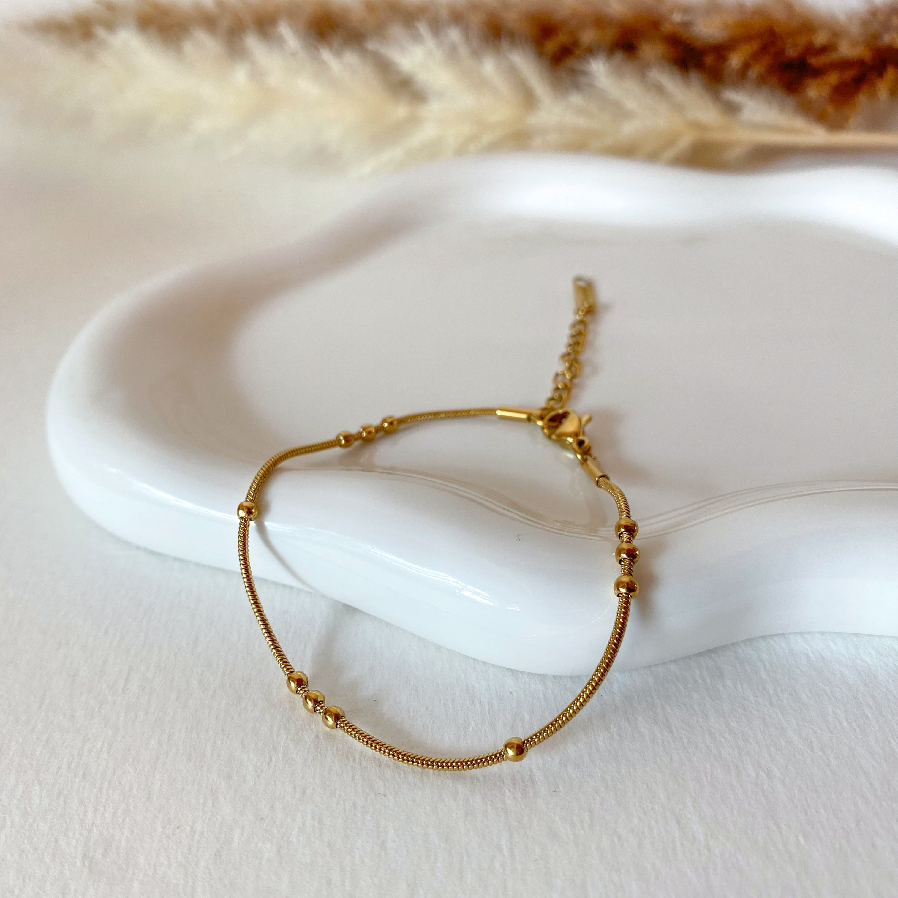 Golden Classic Style Steel Thin Bracelet