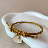 Mother of Pearl Heart Camel Adjustable Bracelet