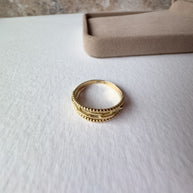 Beaded Links Italy Triple 18k Solid Gold Ring