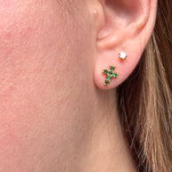 Golden Green Crystal Earrings