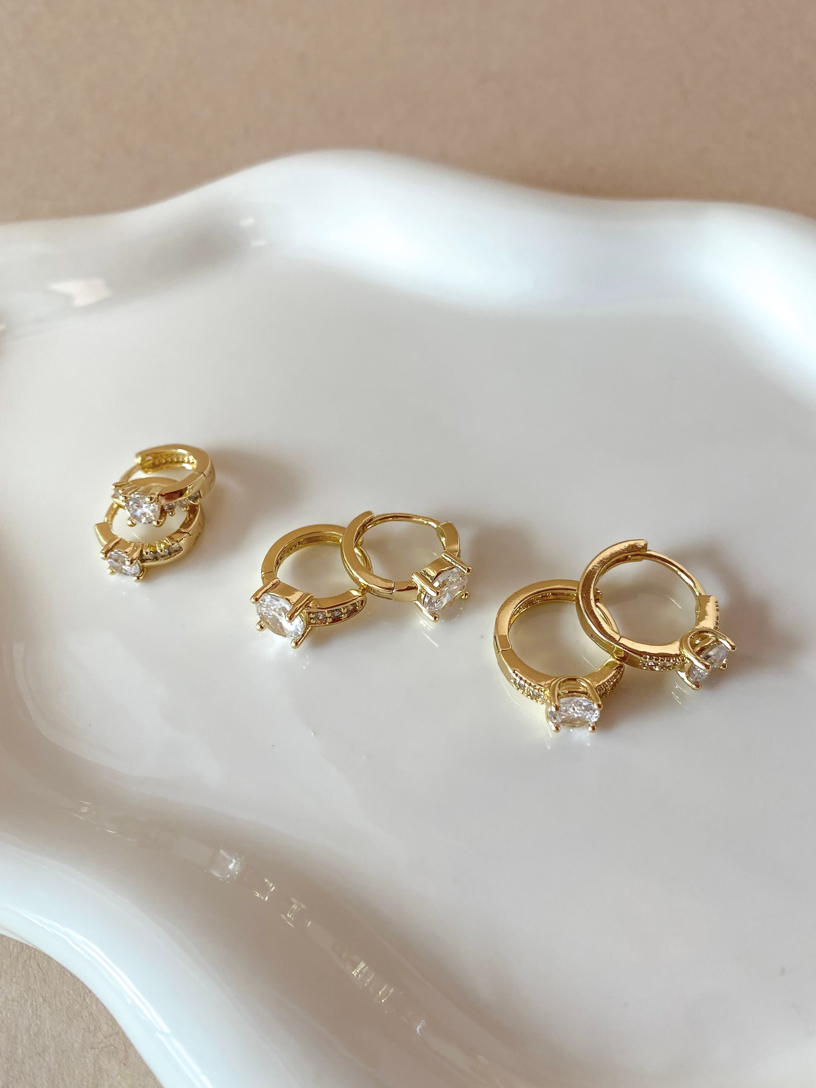 Big, Medium and Little Zircons Hoops