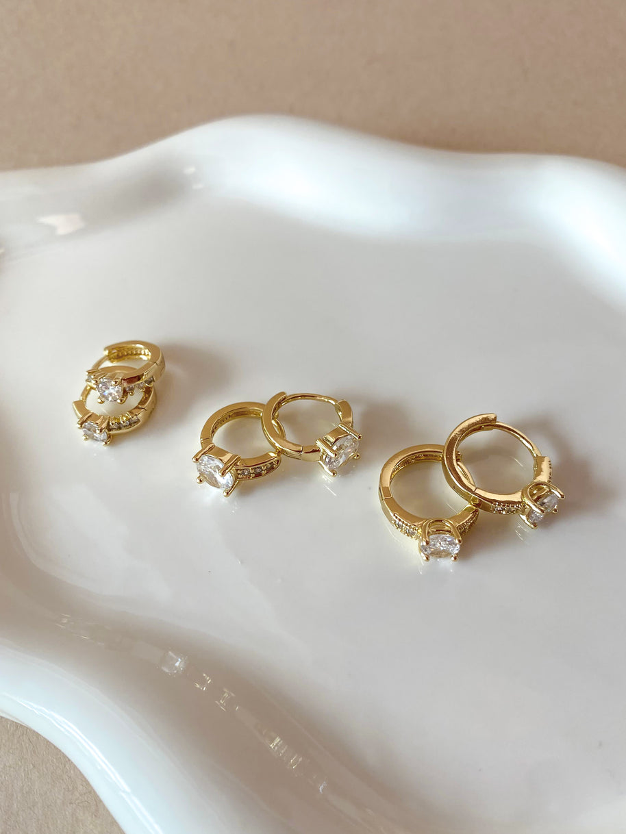 Big, Medium and Little Zircons Hoops