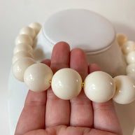 Acrylic White Gumball Bead with Black Heart Necklace