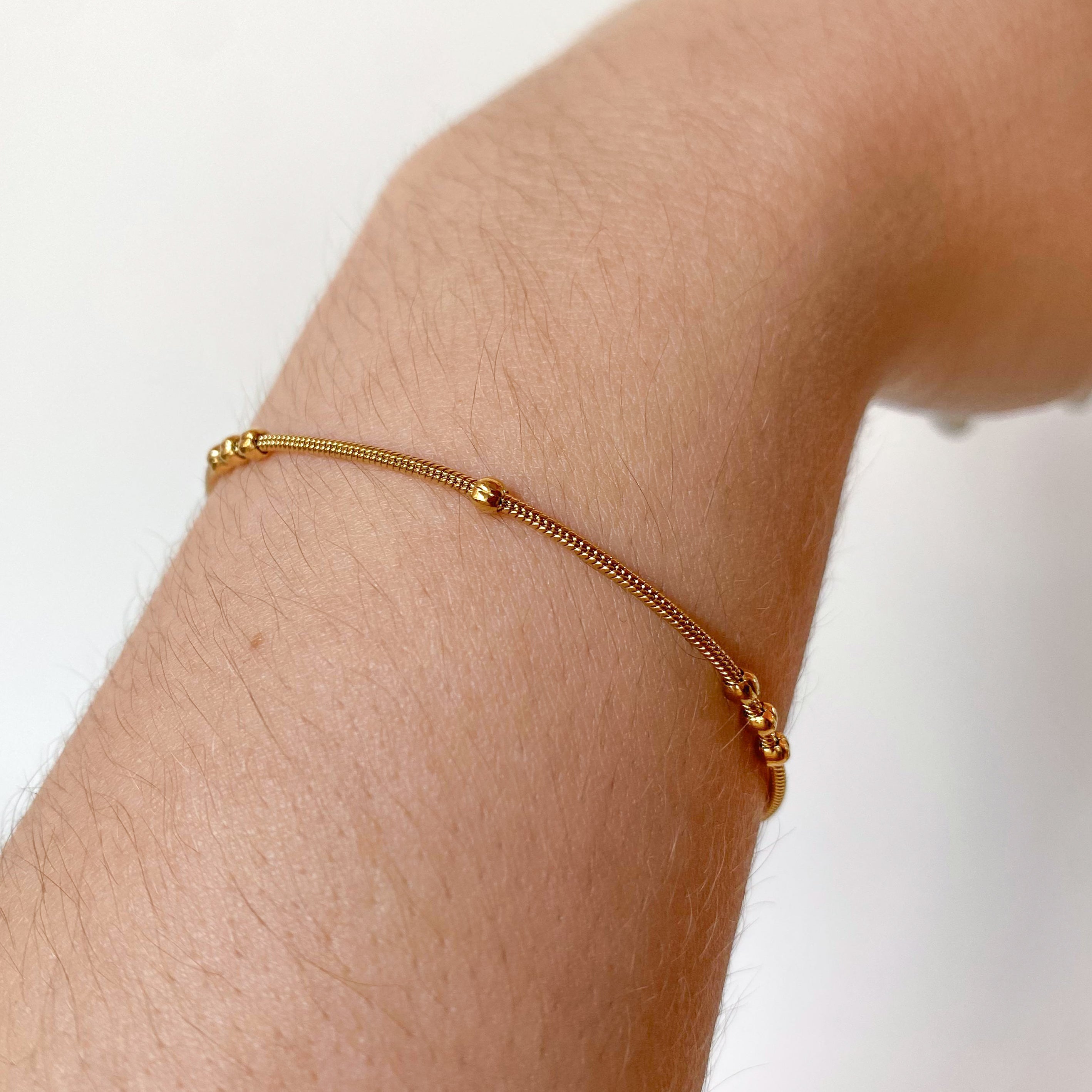 Golden Classic Style Steel Thin Bracelet