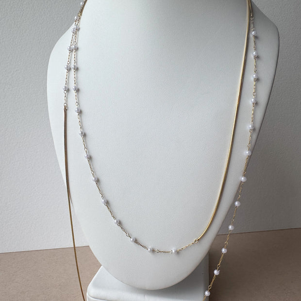 Large Pearls Golden Necklace