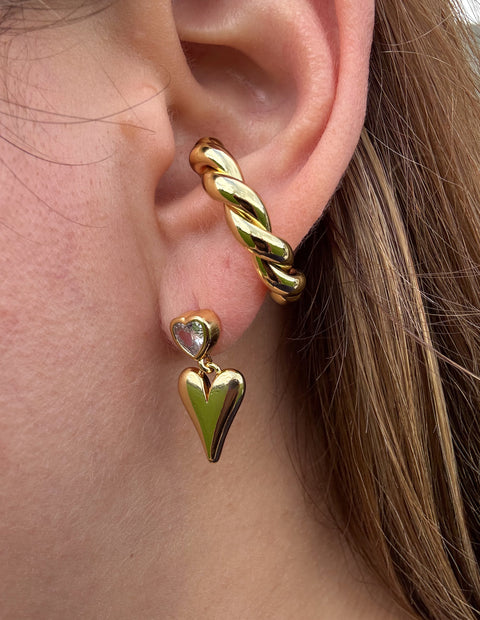Aretes de Corazones + Ear Cuff