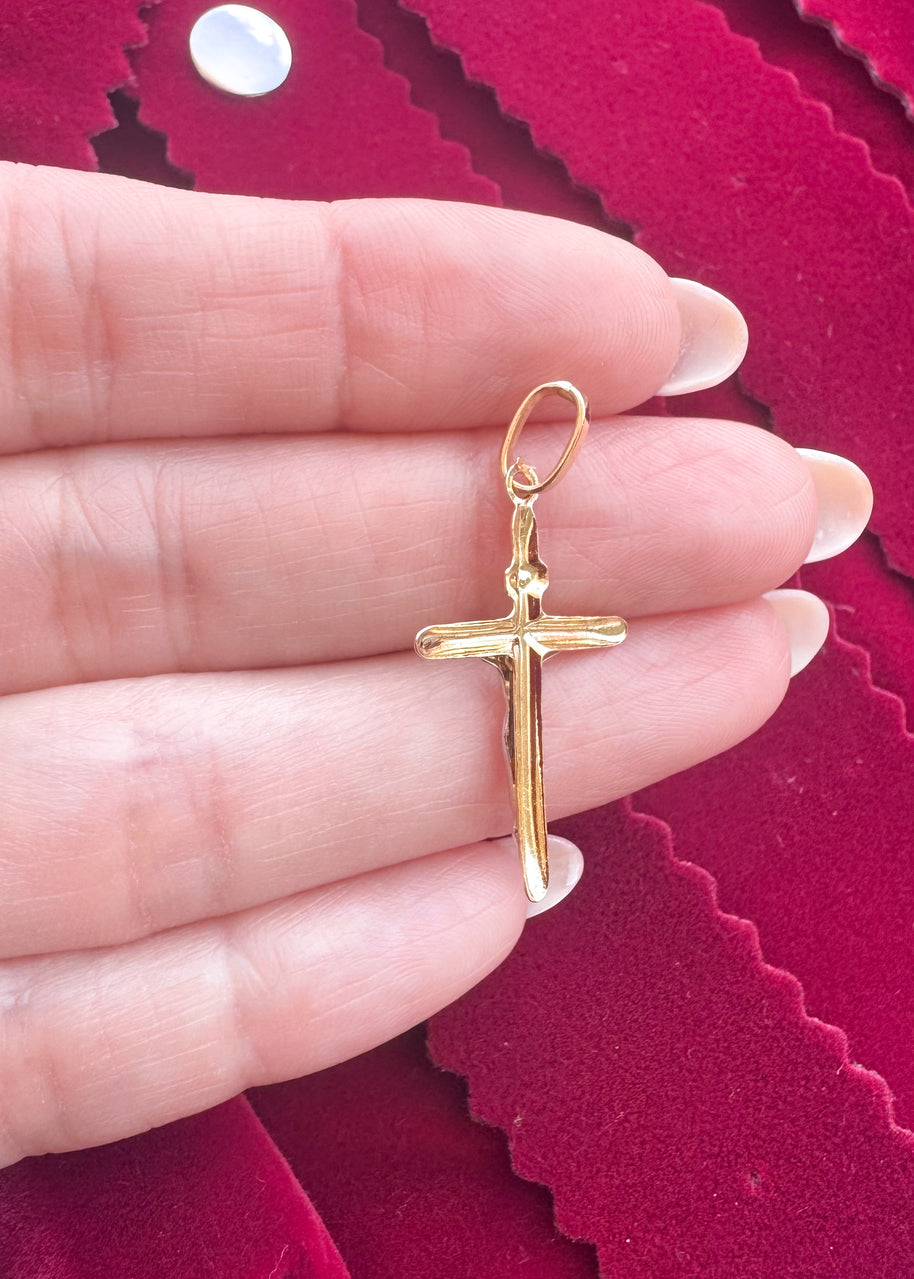 Crucifijo Bicolor en Oro 18K (750)
