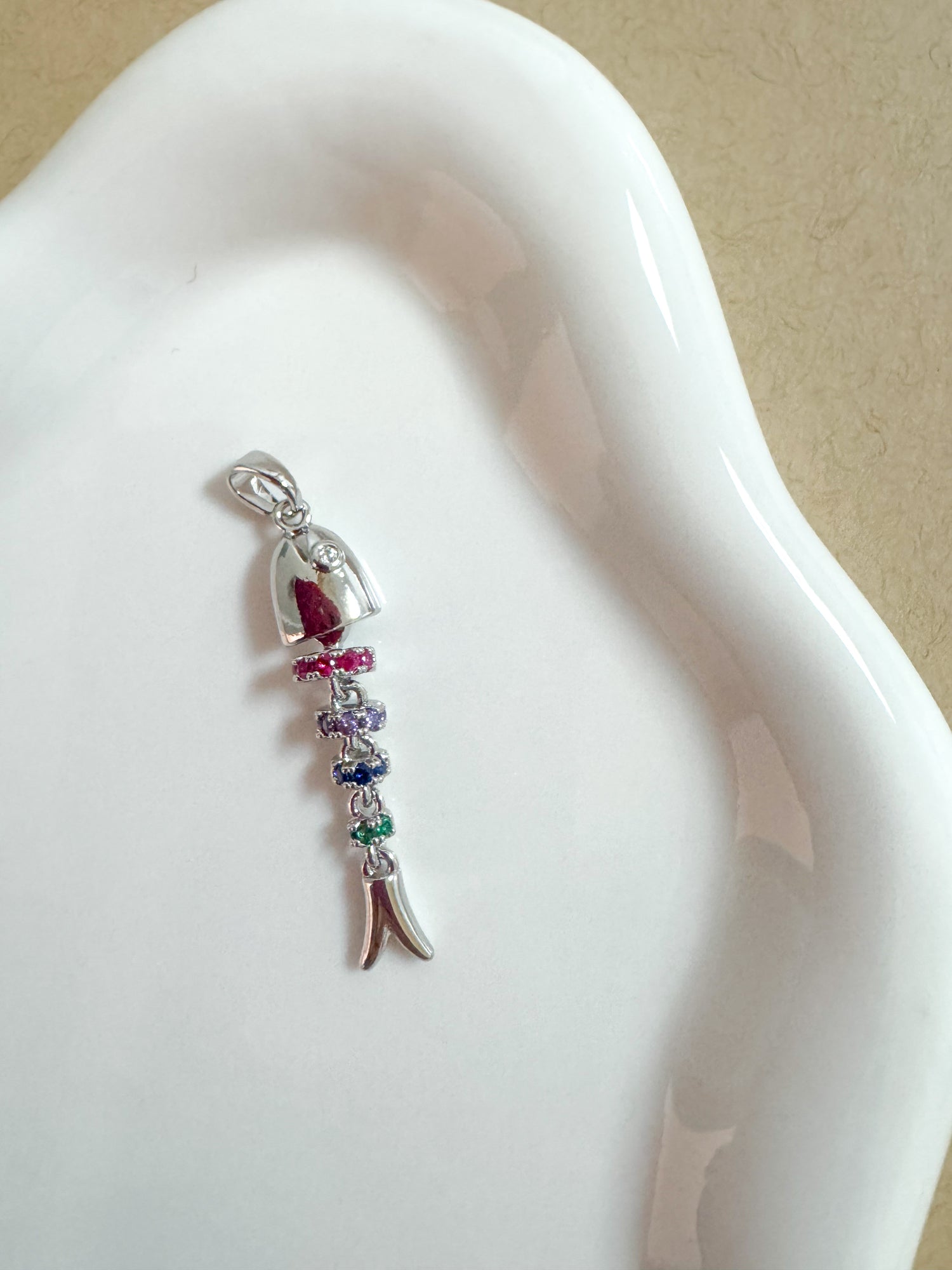 Colorful Silver Fish Charms