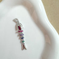 Colorful Silver Fish Charms