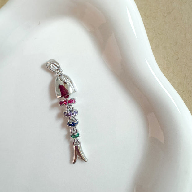 Colorful Silver Fish Charms