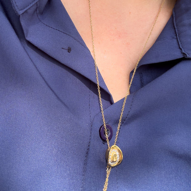 Golden Cowboy Y Style Adjustable Chain Steel Necklace